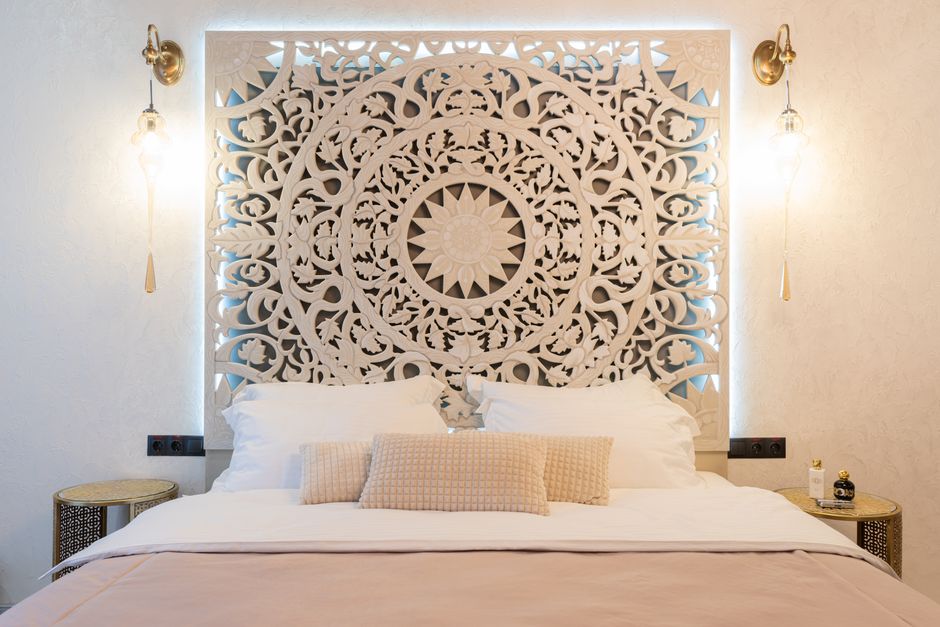 Mandala gordijnen met kleurrijke patronen voor zomer. Mandala gordijnen met kleurrijke patronen voor zomer.