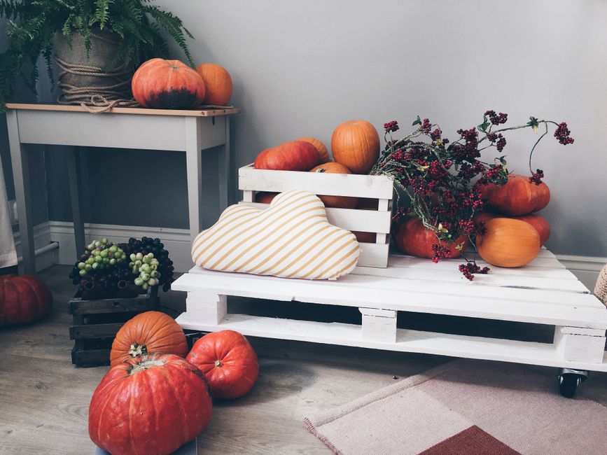 Verhuur van duurzame herfstdecoratie voor binnen.