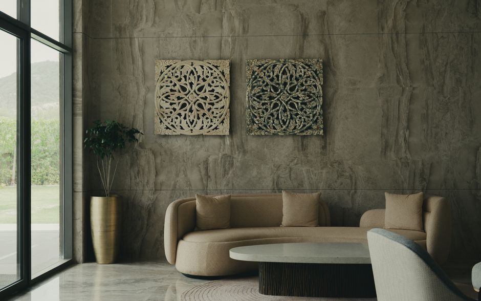 Gezellige zithoek met wisselende kunstwerken. Gezellige zithoek met wisselende kunstwerken.
